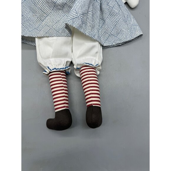 Vintage Handmade Raggedy Ann Cloth Doll Red Hair & Striped Stockings 21" READ - Picture 7 of 8